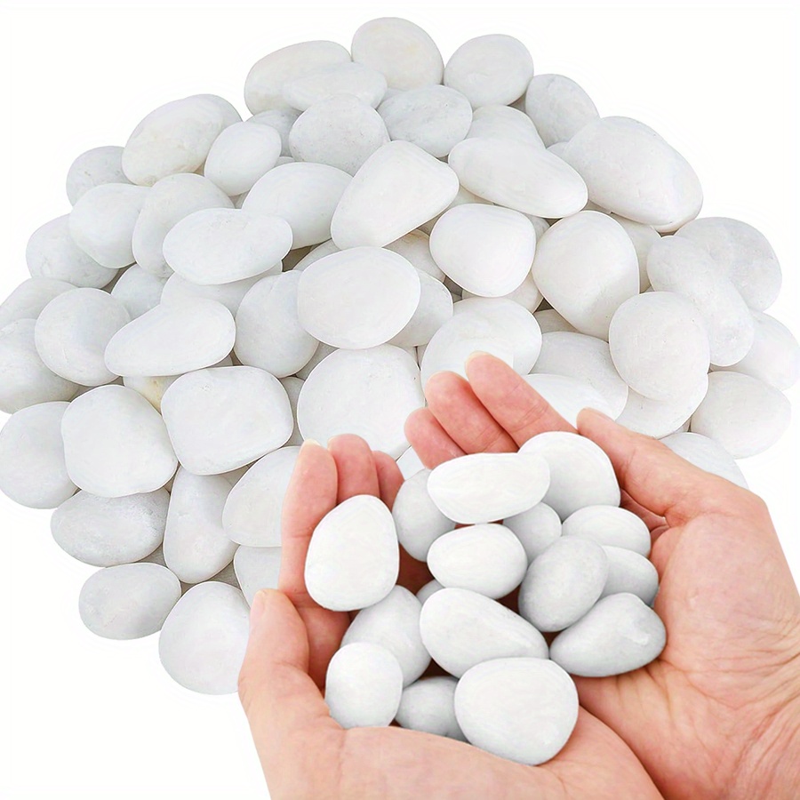 Aquarium Fish Land - 200/400g White High Polished Natural Pebbles