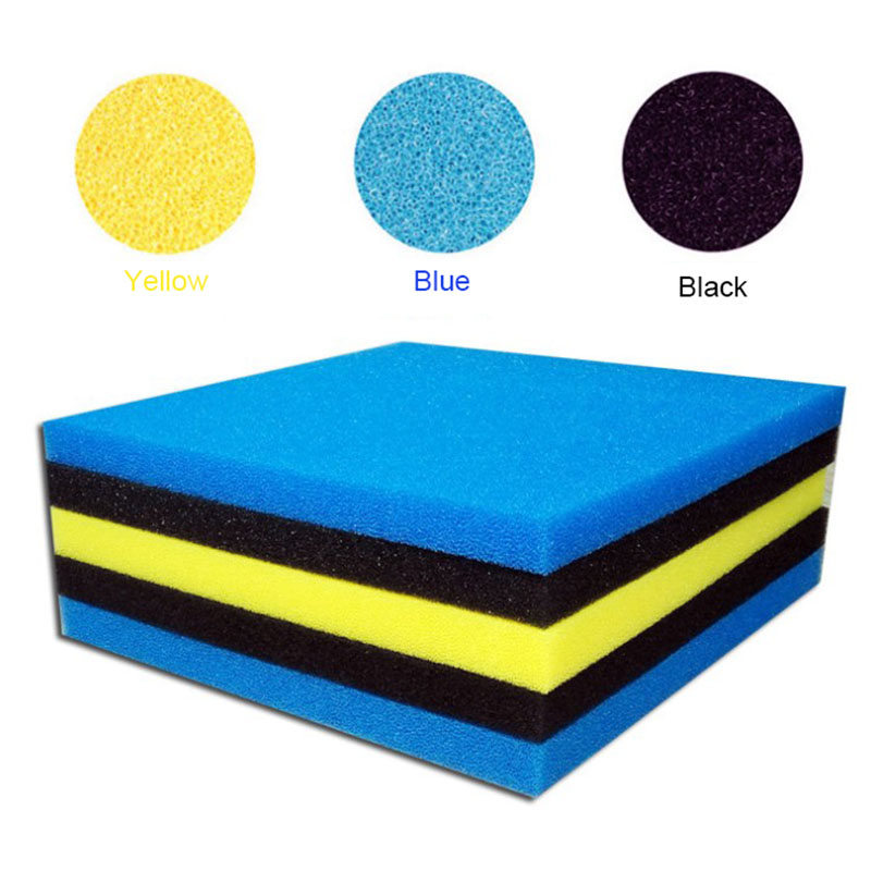 Aquarium Fish Yellow And Black - 50cmx50cmx2cm Filtration Foam Aquarium Fish Tank