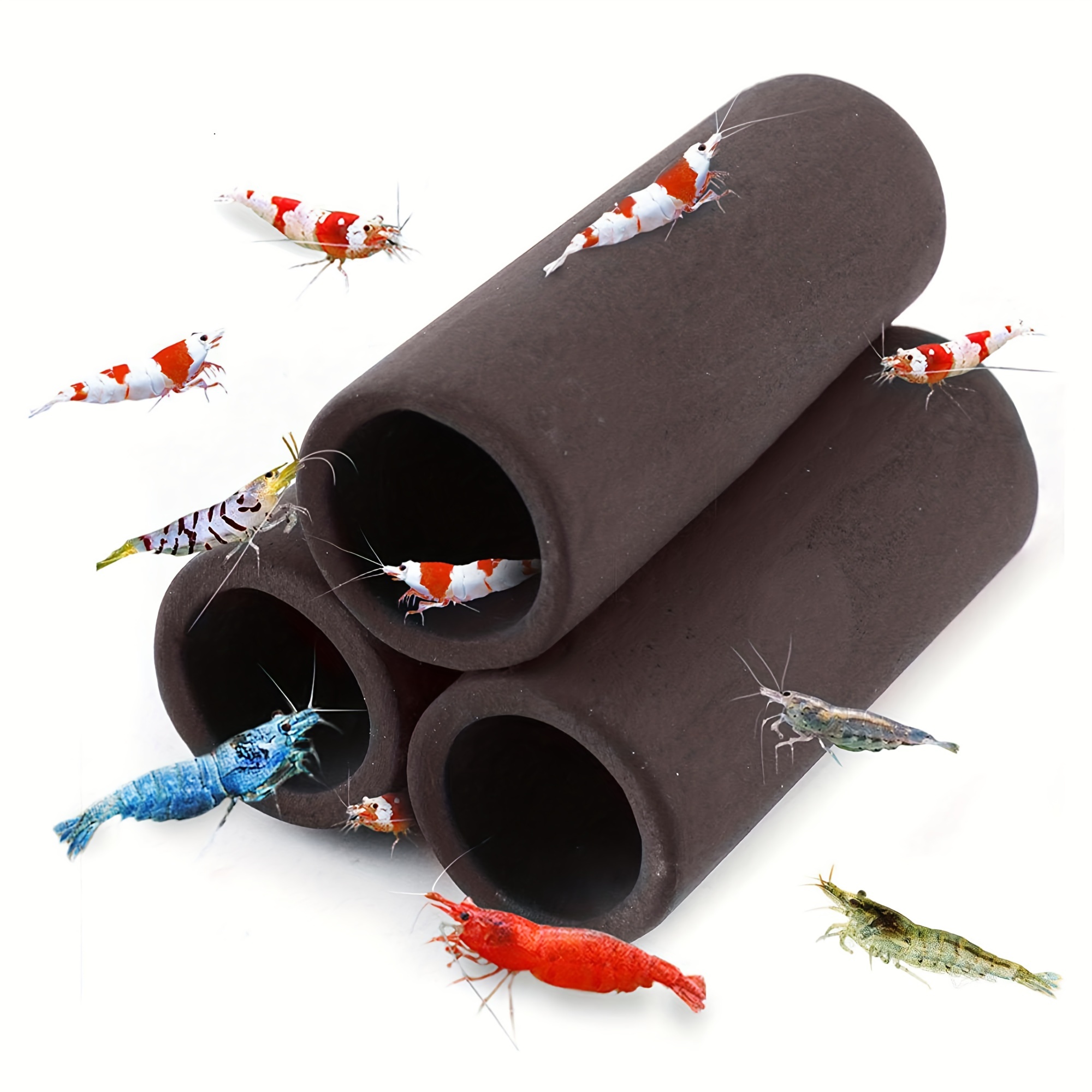 Aquarium Fish Cave - Brown Shelters Shrimp Habitat Breeding Tube
