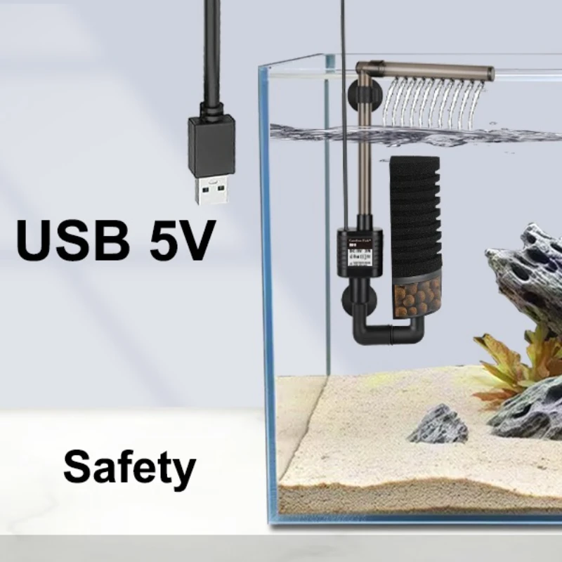 Quiet Aquarium Filter USB Bio- - Aquarium Fish In Bowl review and price