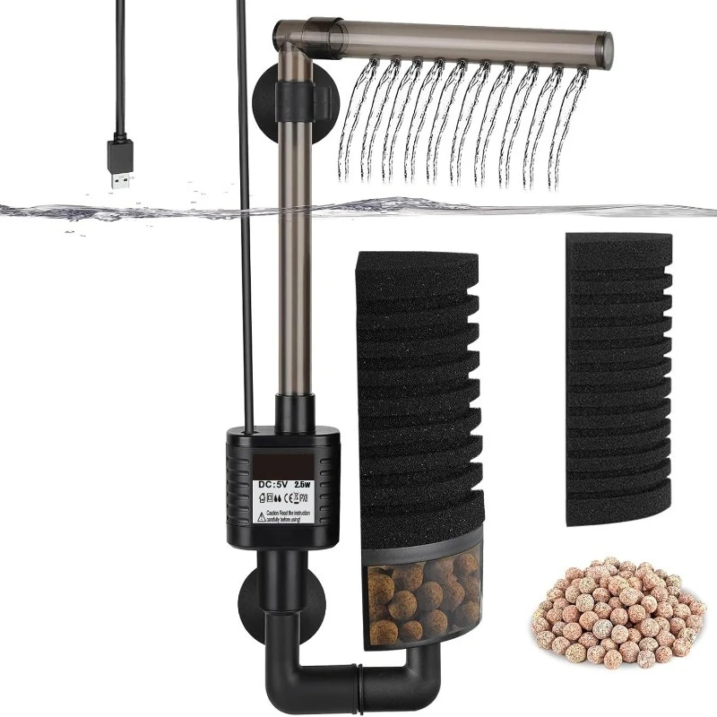 Quiet Aquarium Filter USB Bio- - Aquarium Fish In Bowl review and price